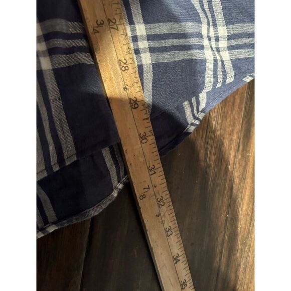 Faherty Mens XL 100% Linen Long Sleeve Button Up Shirt Blue - Picture 4 of 6